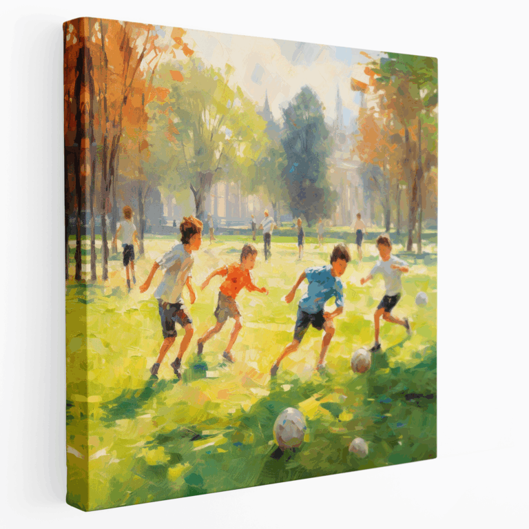 Güneşli Park Futbol İzlenimi Kanvas Tablo