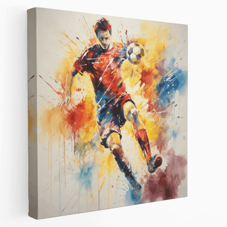 Futbolcu Soyut Kanvas Tablo