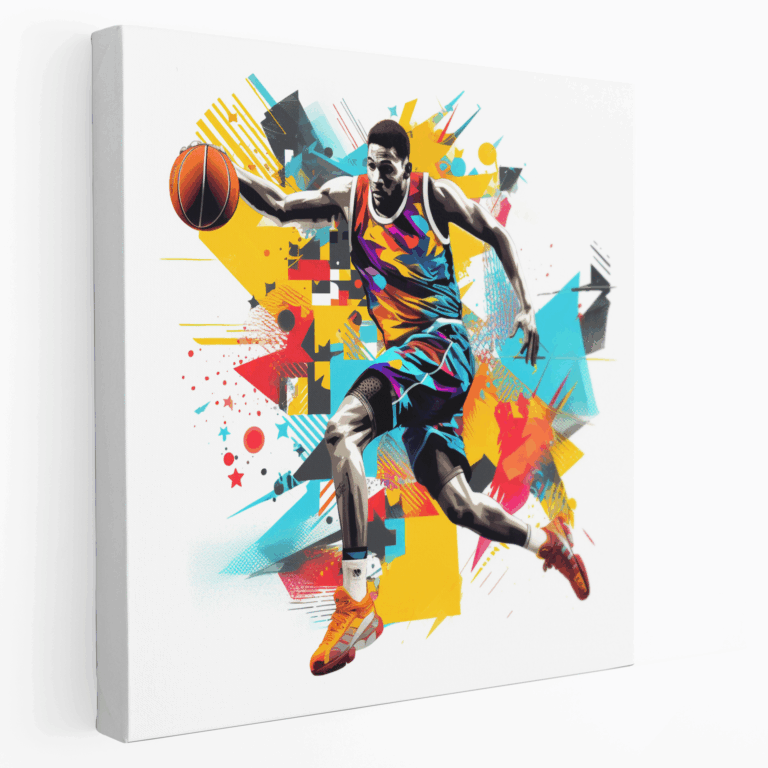 Koyu Renkli Basketbolcu Kanvas Tablo