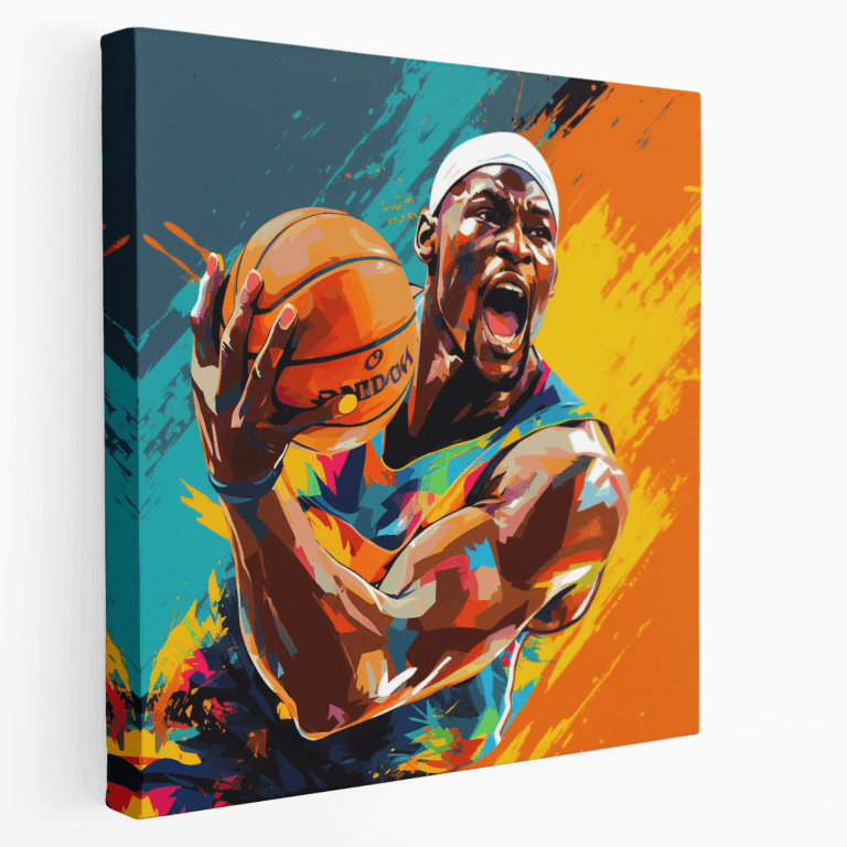 Dalga atan Basketbolcu Pop Art Kanvas Tablo
