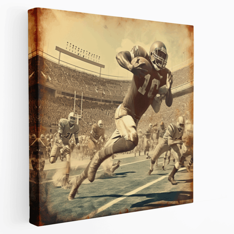 Retro Futbol Temalı Touchdown Kanvas Tablo