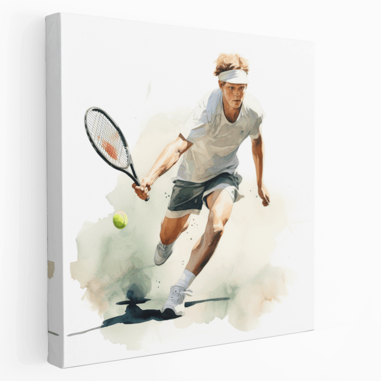 Hassas Darbeler Tenis Suluboya Kanvas Tablo