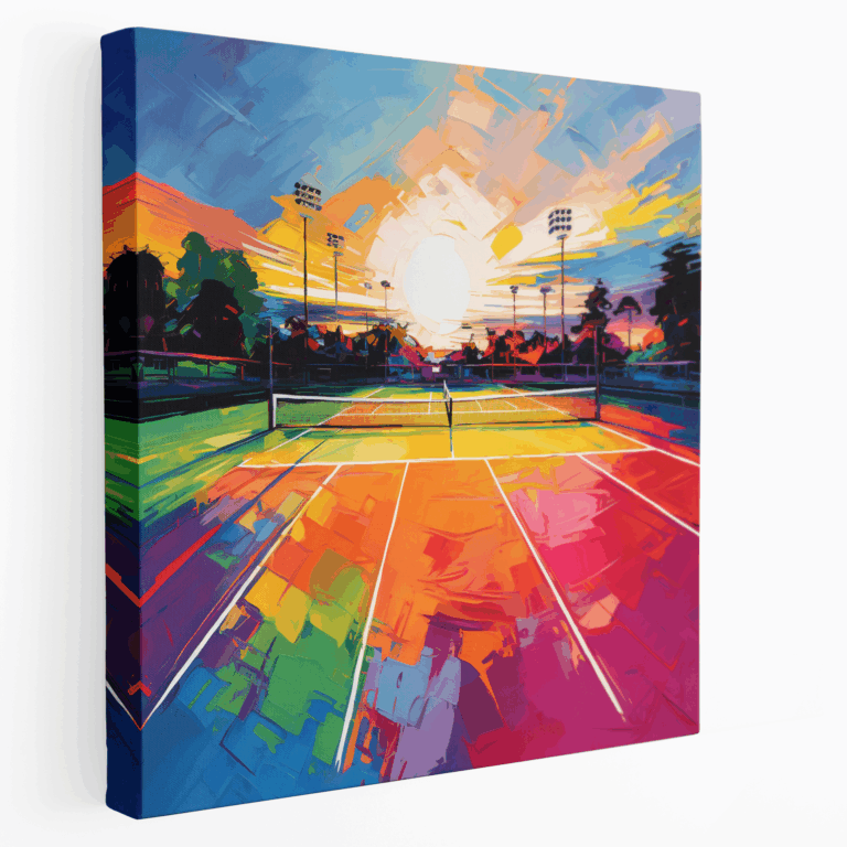 Günbatımı Tenis Kortu Kanvas Tablo