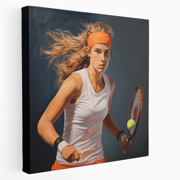 Yoğun Tenis Oyuncusu Portresi Kanvas Tablo