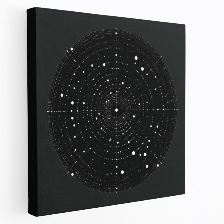 Minimalist Yıldız Haritası Kanvas Tablo - Yıldız Haritası Modern Duvar Dekorasyonu