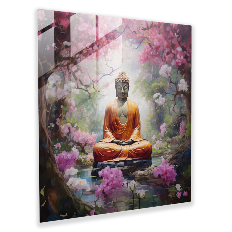 Ruhani Buddha Cam Tablosu - Ruhani Ruhani Buddha Duvar Dekorasyonu Ev Dekorasyonu