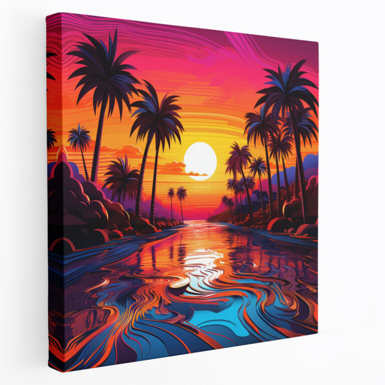 Pop Art Günbatımı Kanvas Tablo - Günbatımı Kanvas Duvar Sanatı Pop Art Duvar Sanatı