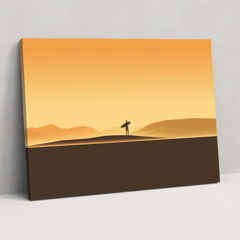 Minimalist Sörf Kanvas Tablo - Sörf Kanvas Tablo Yalnız Sörfçü