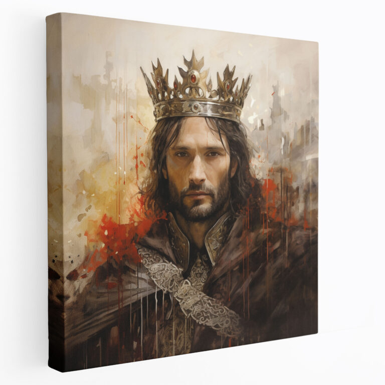 Yüzüklerin Efendisi Duvar Dekorasyonu - Gerçeküstü Aragorn'un Taç Giyme Anı - Yüzüklerin Efendisi Kanvas Tablo Sanatı Epik Anı Aragorn