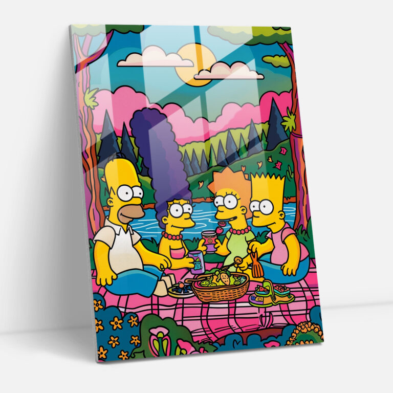 Simpsonlar Cam Tablo - Duvar Dekorasyonu Piknik için