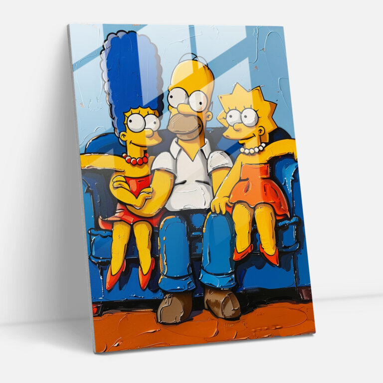 The Simpsons Cam Tablo - The Simpsons Ev Dekorasyonu Duvar Dekorasyonu Cam Duvar Sanatı
