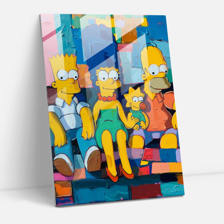The Simpsons Cam Tablo - Oturma Odası Koltuğu Modern Sanat Ev Dekorasyonu