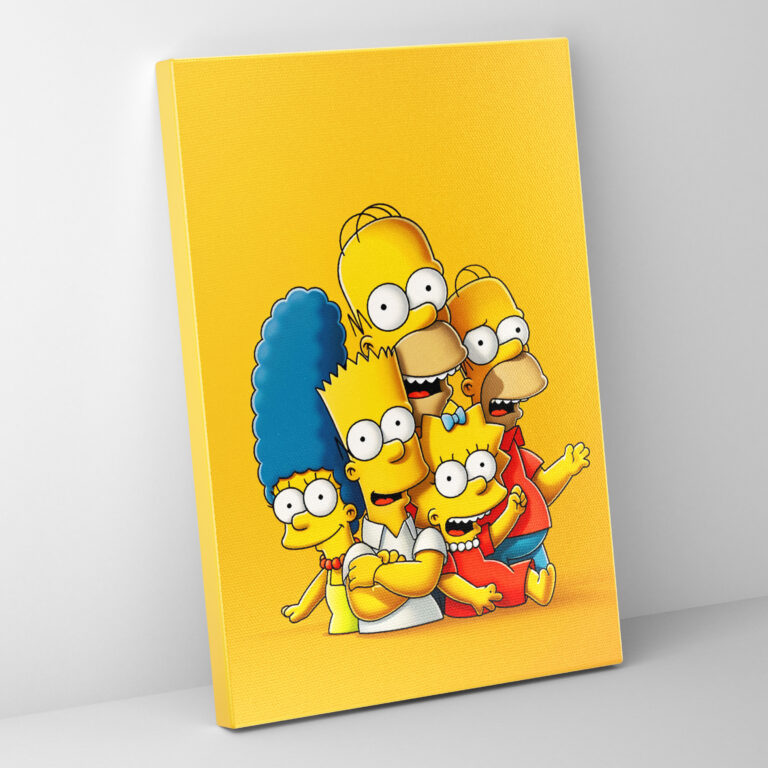 The Simpsons Kanvas Tablo - Klasik Çizgi Film Tarzı Duvar Sanatı - Simpson Ailesi