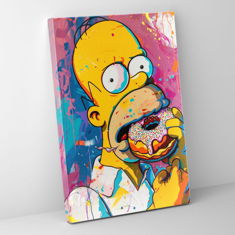 The Simpsons Kanvas Tablo - Pop Art Tarzı Duvar Sanatı - The Simpsons Pop Art Renkli Duvar Dekorasyonu