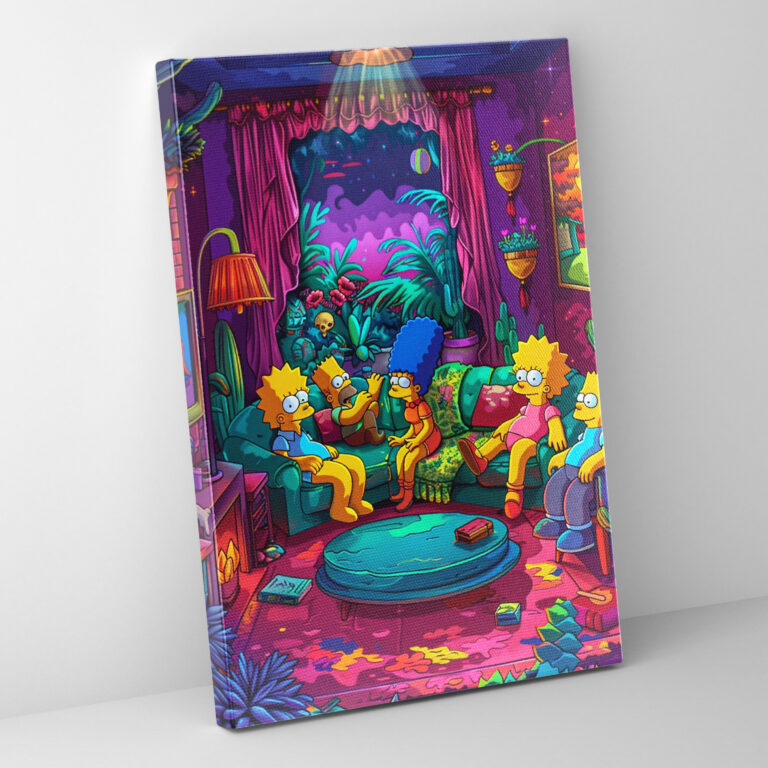 The Simpsons Kanvas Tablo - The Simpsons Nostalji Duvar Dekorasyonu İkonik Oturma Odası