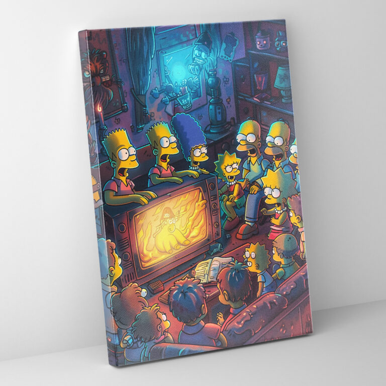 The Simpsons Aile Buluşması Kanvas Tablo - Canlı Renkler Çizgi Film