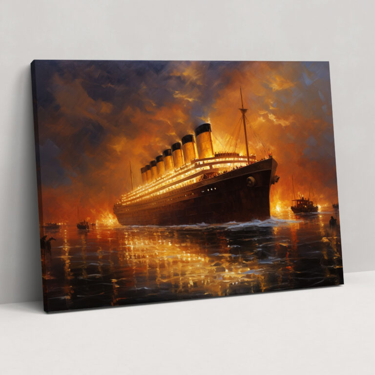 Titanic İzlenimci Ayrılış Sanat Kanvas Tablo - Ev Dekorasyonu için Titanic Kanvas