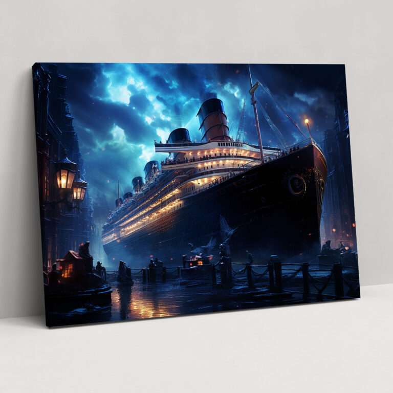 Titanic Duvar Dekorasyonu - Dijital Sanat İllüstrasyonu - Şık Tasarım Ev Dekorasyonu