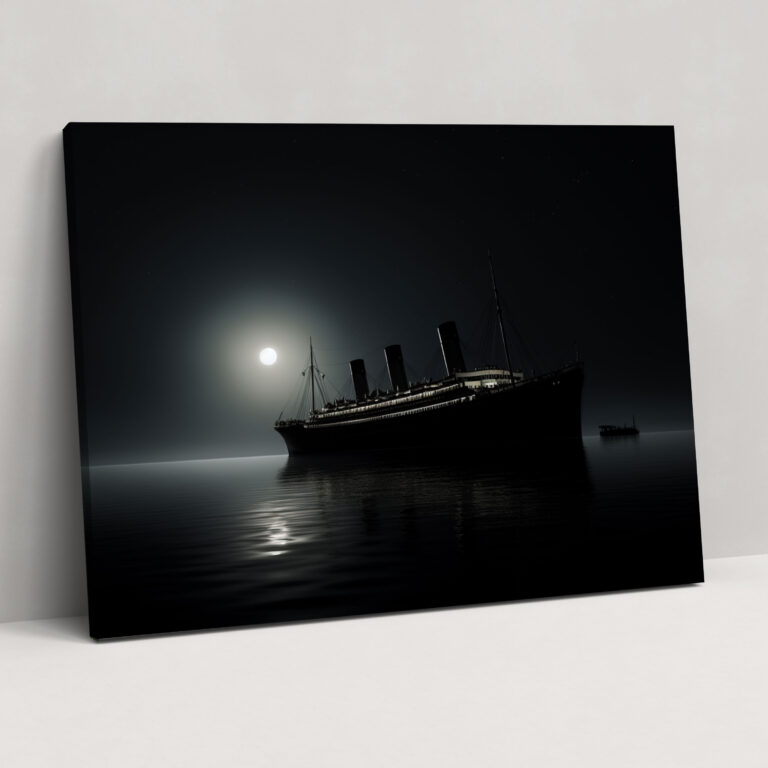 Titanic Kanvas Tablo - Minimalist Siyah ve Beyaz Fotoğraf - Sakin Siluet Minimalist Fotoğraf