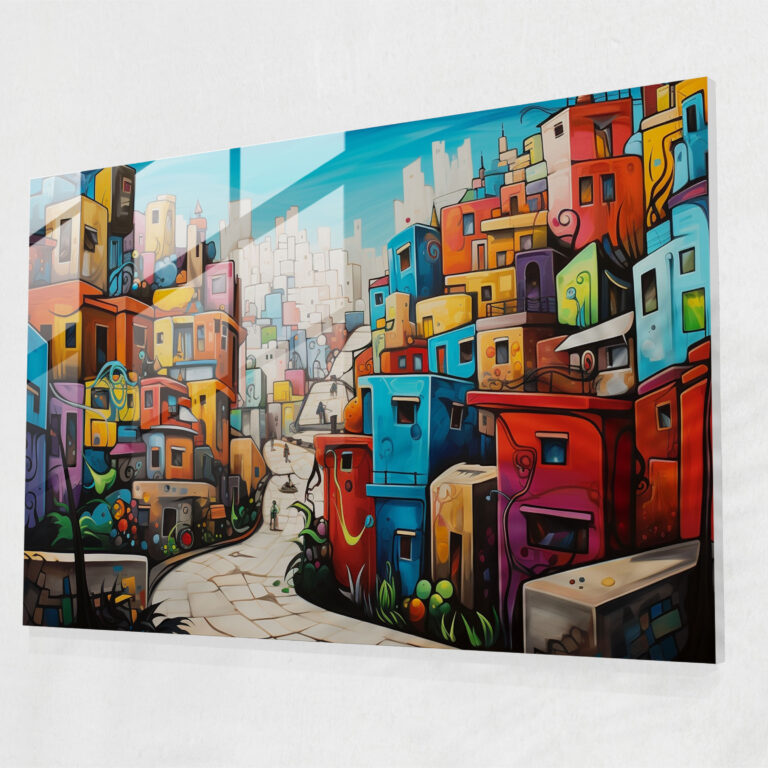 Seyahat İlhamlı Cam Sanatı - Seyahat Cam Tablo Cesur İfade Kentsel Sanat Tutkunları