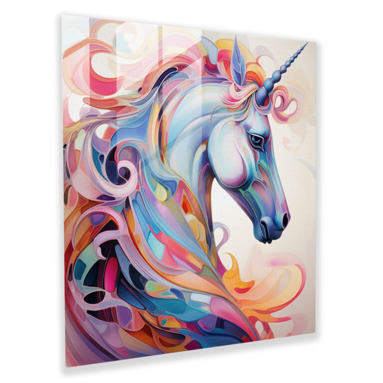 Mistik Unicorn Cam Tablo - Unicorn Cam Tablo Cam Duvar Sanatı