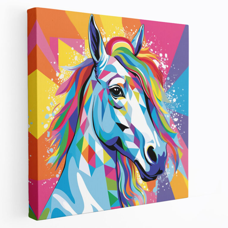 Pop Art Unicorn Kanvas Tablo - Unicorn Canlı Eğlenceli