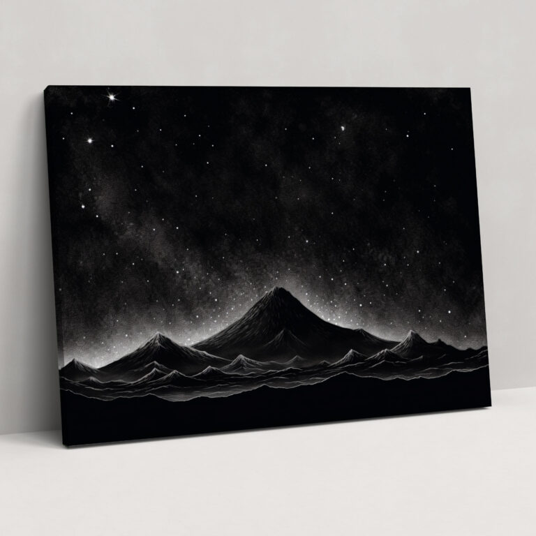 Minimalist Volkan Kanvas Tablo - Volkan Kanvas Duvar Sanatı Minimalist Çizim