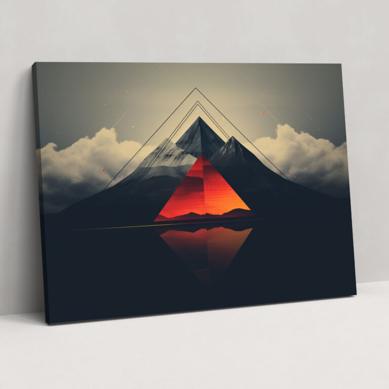 Volkan Geometrik Duvar Sanatı - Temiz Çizgiler Geometrik Temsil