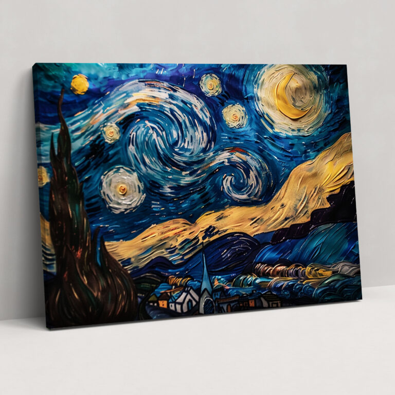 Yıldızlı Gece Kanvas Tablo - Vincent Van Gogh Duvar Dekorasyonu Kanvas Duvar Sanatı