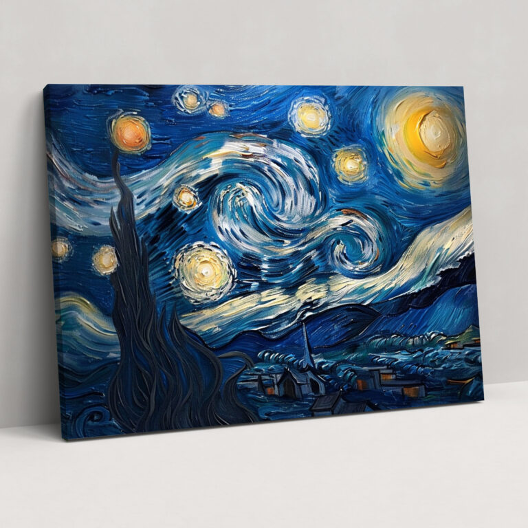 Vincent Van Gogh Yıldızlı Gece Kanvas Tablo - Vincent Van Gogh Kanvas Tablo Duvar Sanatı