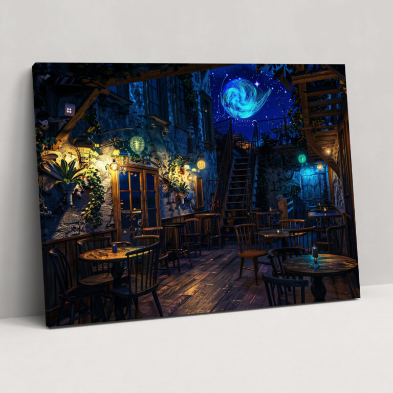 Vincent Van Gogh Kafe Terası Kanvas Tablo - Duvar Dekorasyonu Ev Dekorasyonu