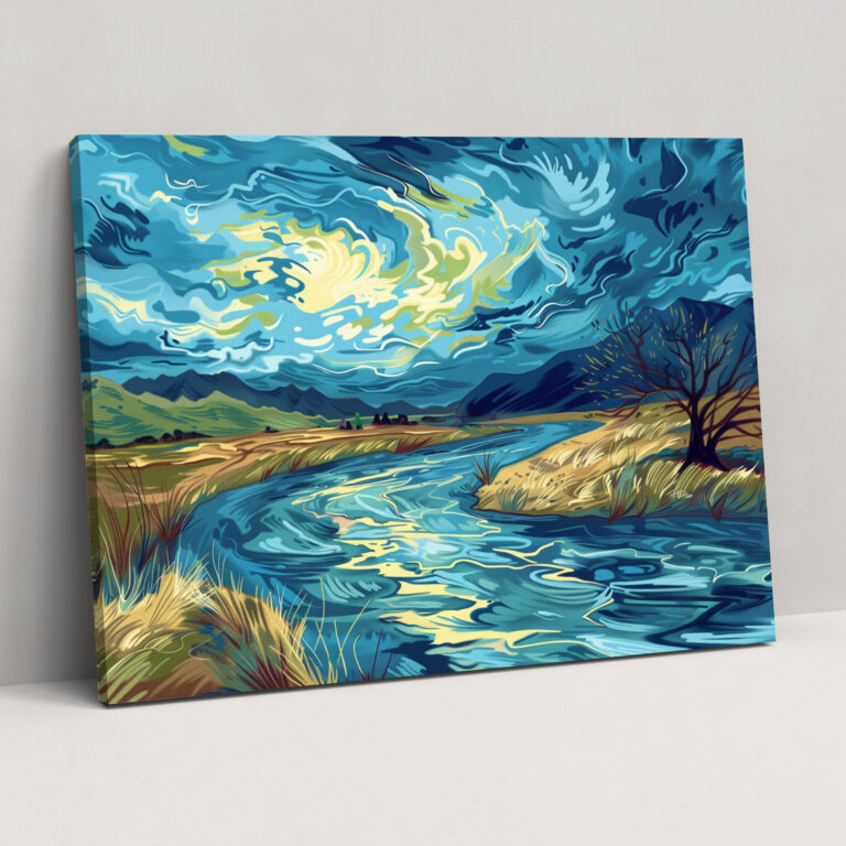 Vincent Van Gogh Sakin Nehir Duvar Sanatı - Duvar Dekorasyonu Ev Dekorasyonu Kanvas Tablo
