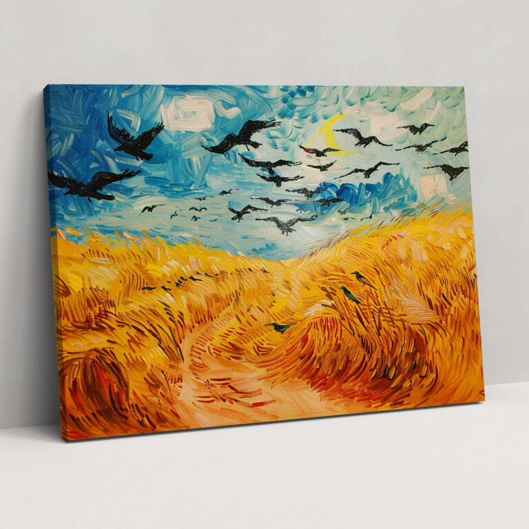Vincent Van Gogh Kuzeylerde Buğday Tarlası Duvar Sanatı - Ev Dekorasyonu Kanvas Tablo