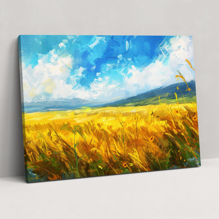 Canlı Buğday Tarlaları Van Gogh Duvar Sanatı - Vincent Van Gogh Ev Dekorasyonu Duvar Sanatı