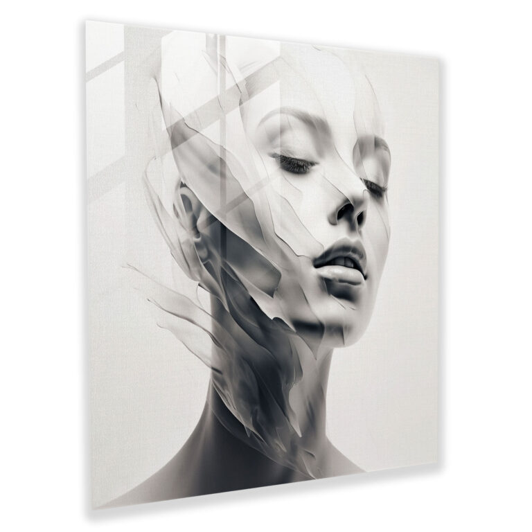 Minimalist Kadın Cam Tablo - Kadın Çağdaş Cam Sanatı Modern Sanat
