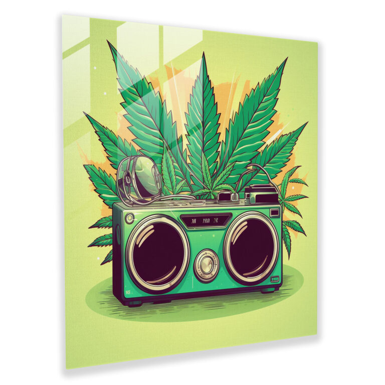 Bitki Temalı Cam Tablo - Ev Dekorasyonu Boombox