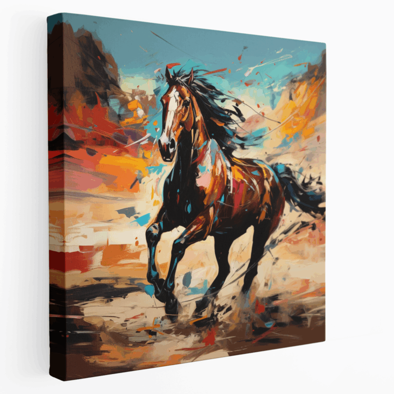 Galop Eden At Temalı Kanvas Tablo Baskı