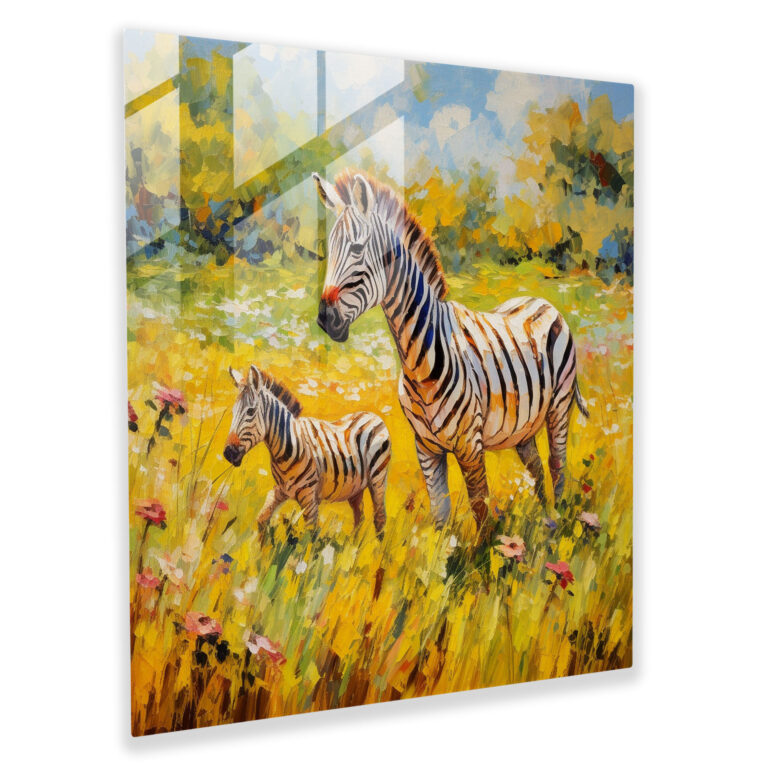 Zebra Uyum Cam Tablo - Ev Dekorasyonu Huzur