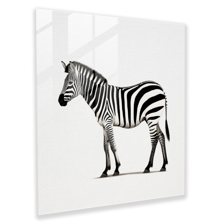 Minimalist Zebra Cam Tablosu - Zebra Siluet Ev Dekorasyonu Minimalist Sanat