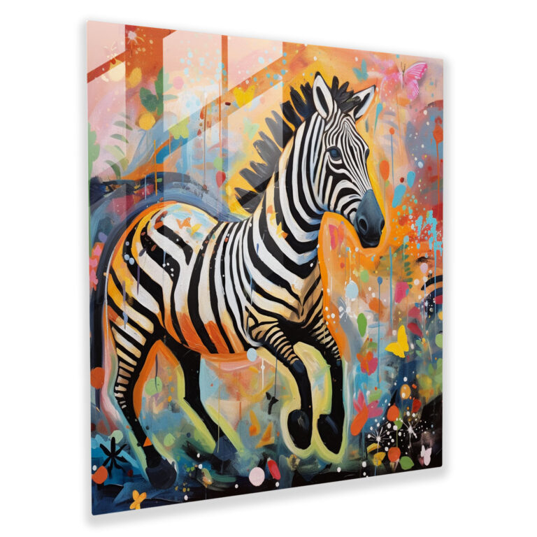 Eğlenceli Zebra Cam Tablo - Zebra Cam Tablo Modern Sanat Ev Dekorasyonu