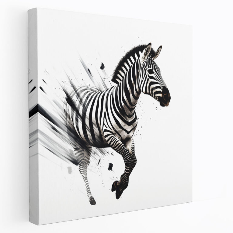Zebra Kanvas Tablo - Minimalist Siyah Beyaz Duvar Sanatı