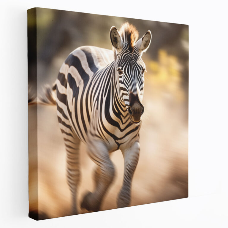 Zebra Temalı Hareket Bulanıklığı Kanvas Tablo - Duvar Sanatı