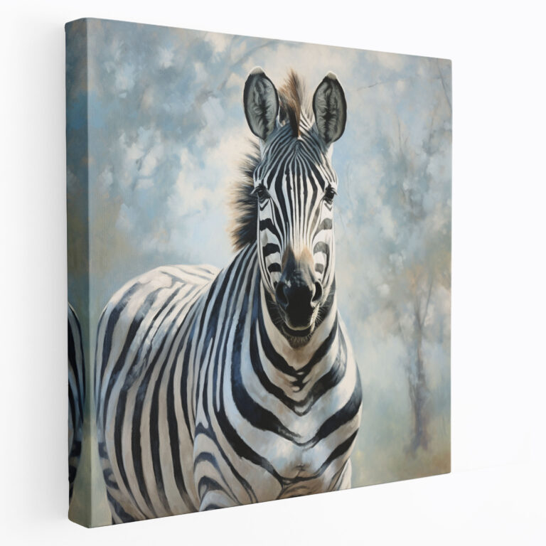 Zebra Kanvas Tablo - Zarif Yağlı Boya Tablosu - Asil Zebra Şık Zebra Kanvas Yağlı Boya