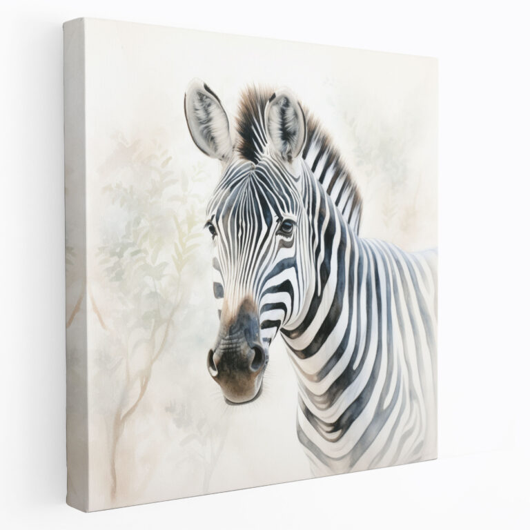 Zebra Kanvas Tablo - Huzurlu Suluboya Tablo