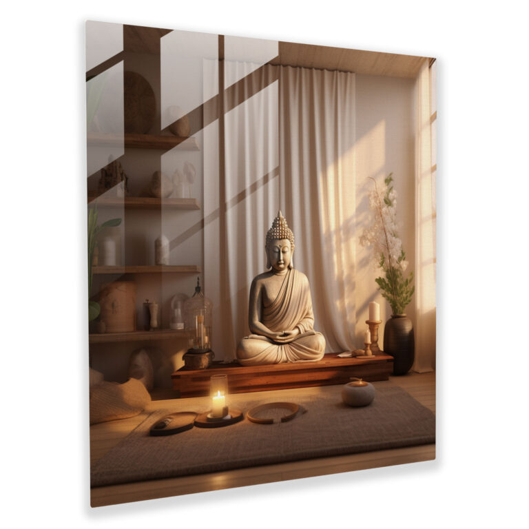 Zen Meditasyon Cam Tablo - Ev Dekorasyonu Duvar Dekorasyonu