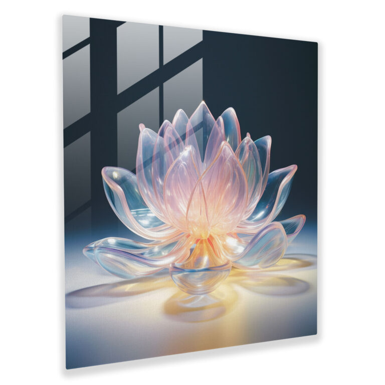 Zen Lotus Glass Print - Zen Modern Sanat Heykel Efsanevi