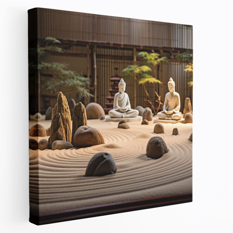 Huzur Veren Zen Bahçesi Kanvas Tablo - Zen Huzur Zen Kanvas Duvar Sanatı