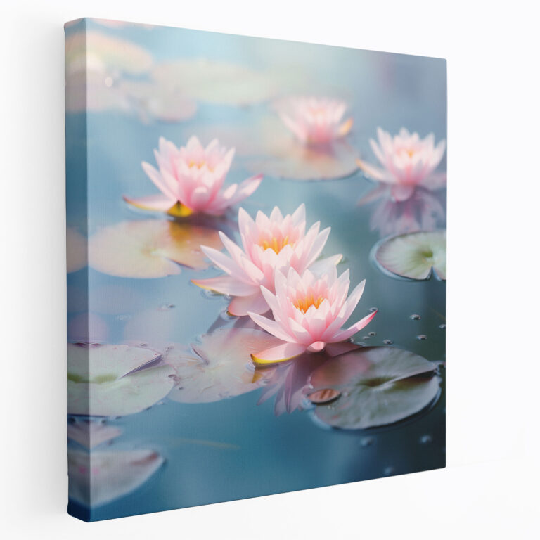Zen Lotus Kanvas Tablo - Duvar Dekorasyonu Huzurlu Atmosfer