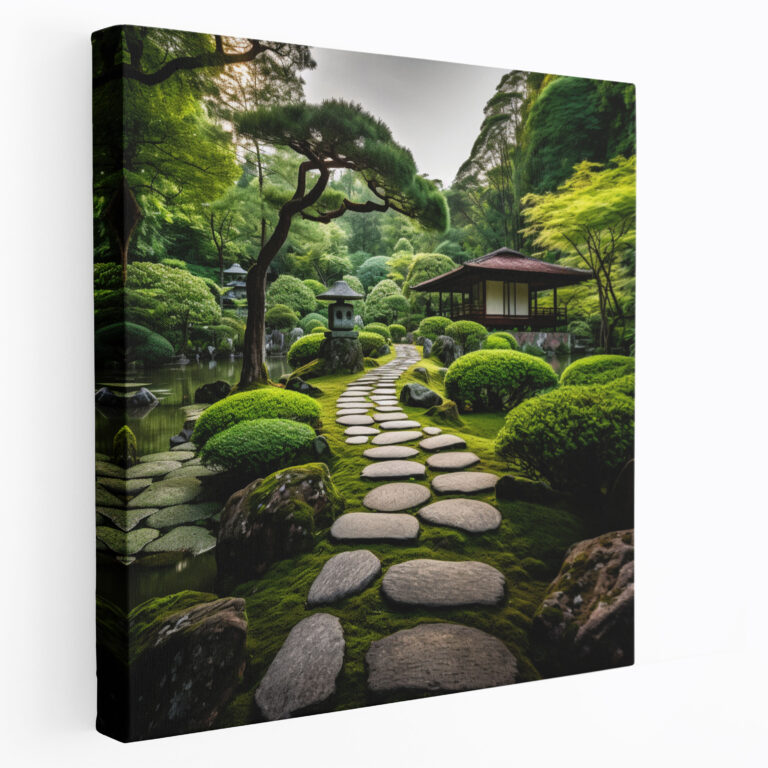 Zen Taş Yolu Kanvas Tablo - Huzurlu Meditasyon Noktası Taşlı Yol