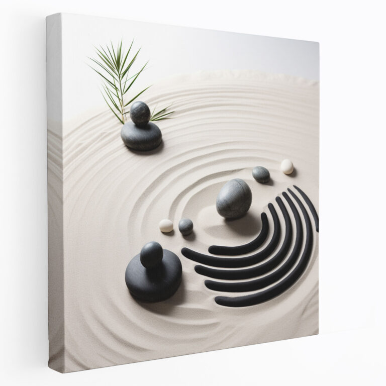 Zen Bahçesi Kanvas Tablo - Zen Kanvas Duvar Sanatı Duvar Dekorasyonu Minimalist